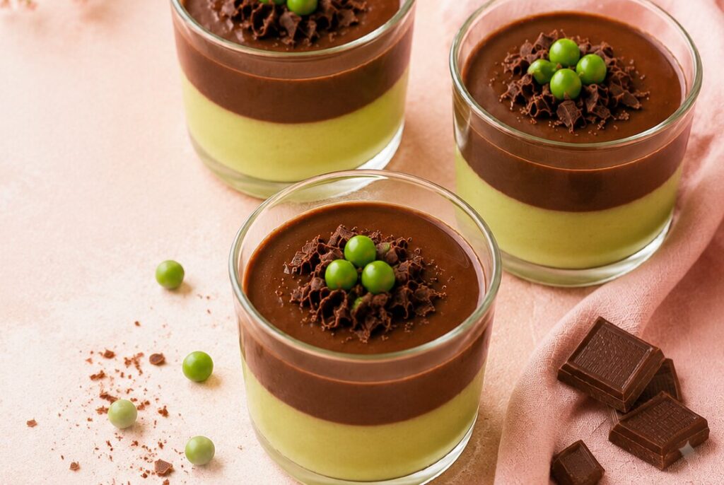 Verrines chocolat-légumes en rose poudré